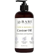 BARE BOTANICS 16oz Castor Oil Pure & Natural Castor Oil for Dry Damaged Hair & Dry Skin | Plant B...