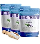 Deep Relaxation Bath Salt (3-Pack Plus Scoop) Relaxing Bath Soaks with Pure Essential Oils in BPA...