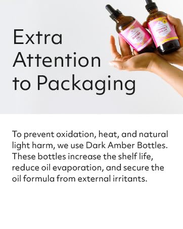 Dark Amber Bottles preserve our oils for longer periods, reduce evaporation, and secure oil