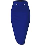 Hybrid & Company Womens Pencil Skirt Premium Nylon Ponte Stretch Office Made in The USA Below Knee