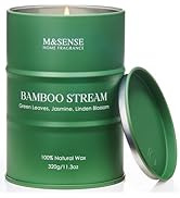 M&SENSE Bamboo Scented Candles Natural Non Toxic, Luxury Aromatherapy Candle for Stress Relief Me...