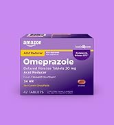 Amazon Basic Care Omeprazole Delayed Release Tablets 20 mg, Treats Frequent Heartburn, Acid Reduc...