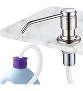 GAGALIFE Soap Dispenser for Kitchen Sink (Brushed Nickel) and Extension Tube Kit, Complete Brass ...