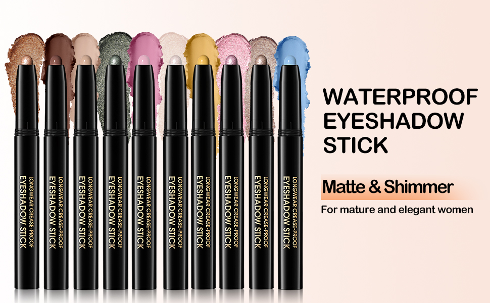 neutral eyeshadow stick makeup brown nude metallic shimmer matte cream eye shadow