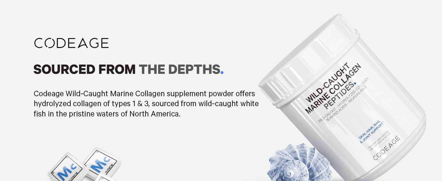 codeage, marine collagen, marine collagen powder, fish collagen supplements peptides