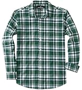 J.VER Mens Button Down Shirts Casual Long Sleeve Dress Shirt Cotton Collared Work Plaid Tops with...