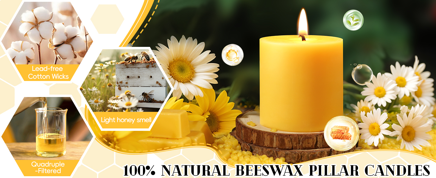 Pure beeswax candles help to eliminate odors in the air increase the negative ions in the air