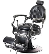 Buy-Rite Alesso Professional Barber Chair for Barbers & Barber Shops, Vintage-Style, Rounded Seat...