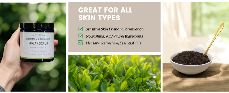 great for sensitive skin and all skin types. noursishing essential oils