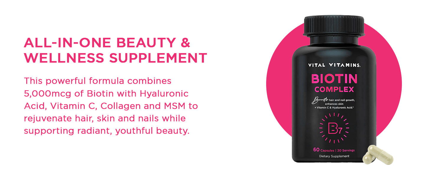 Biotin complex all in one beauty and wellness supplement