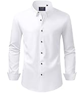 J.VER Men's Dress Shirts Stretch Long Sleeve Formal Shirt Solid Business Casual Button Down Shirt...