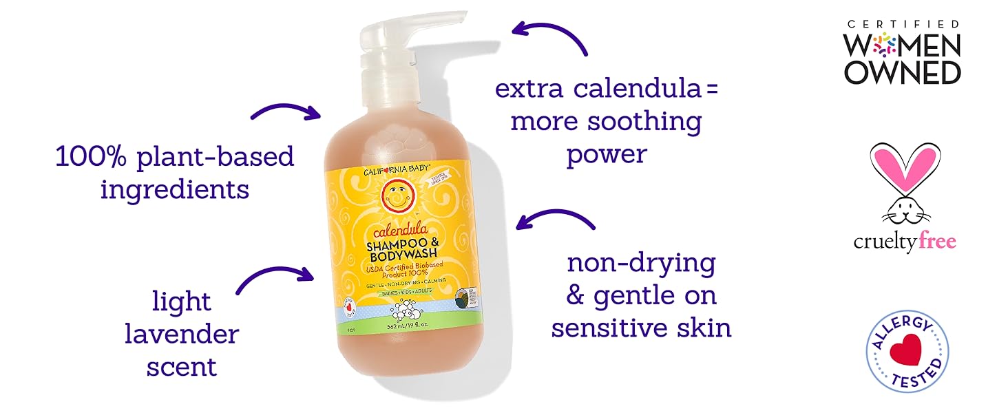 This shampoo & bodywash is soothing and gentle on sensitive skin. It has a light lavender scent.