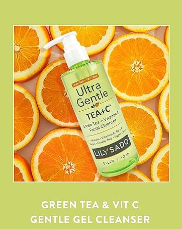 LILY SADO TEA+C face cleanser facial wash vegan cleansers beauty scrub cream moisturizer skincare