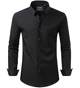 J.VER Men's Dress Shirts Stretch Long Sleeve Formal Shirt Solid Business Casual Button Down Shirt...