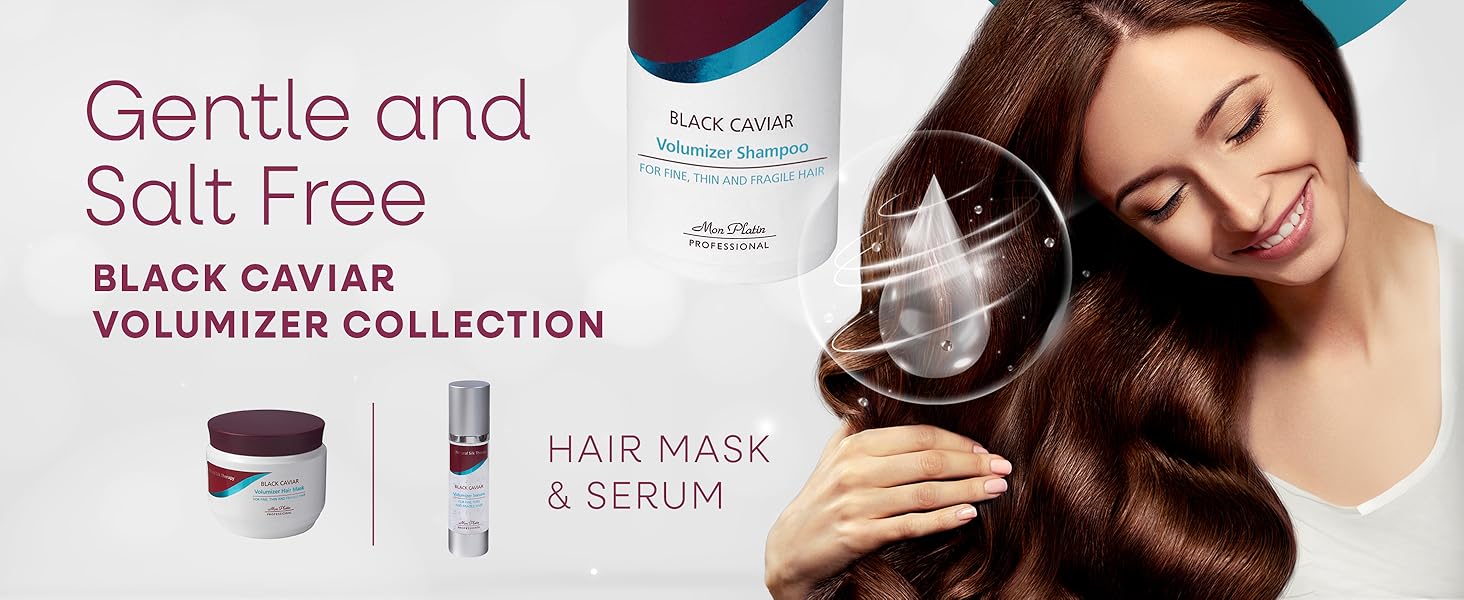 Black Caviar Professional Fine Hair Volume Enhancement Natural Treatment Strengthening System