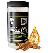 Dead Sea Collection Bath Salts for Men - Muscle Recovery Bath Soak - Amber Wood Mens Mineral Dead...