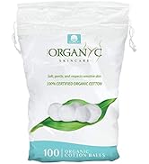 Organyc 100% Organic Cotton Balls for Sensitive Skin, 100 Count