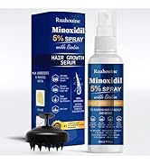 2-Pack 5% Minoxidil Hair Growth Serum, Hair Regrowth Treatment for Men and Women, Strengthens and...