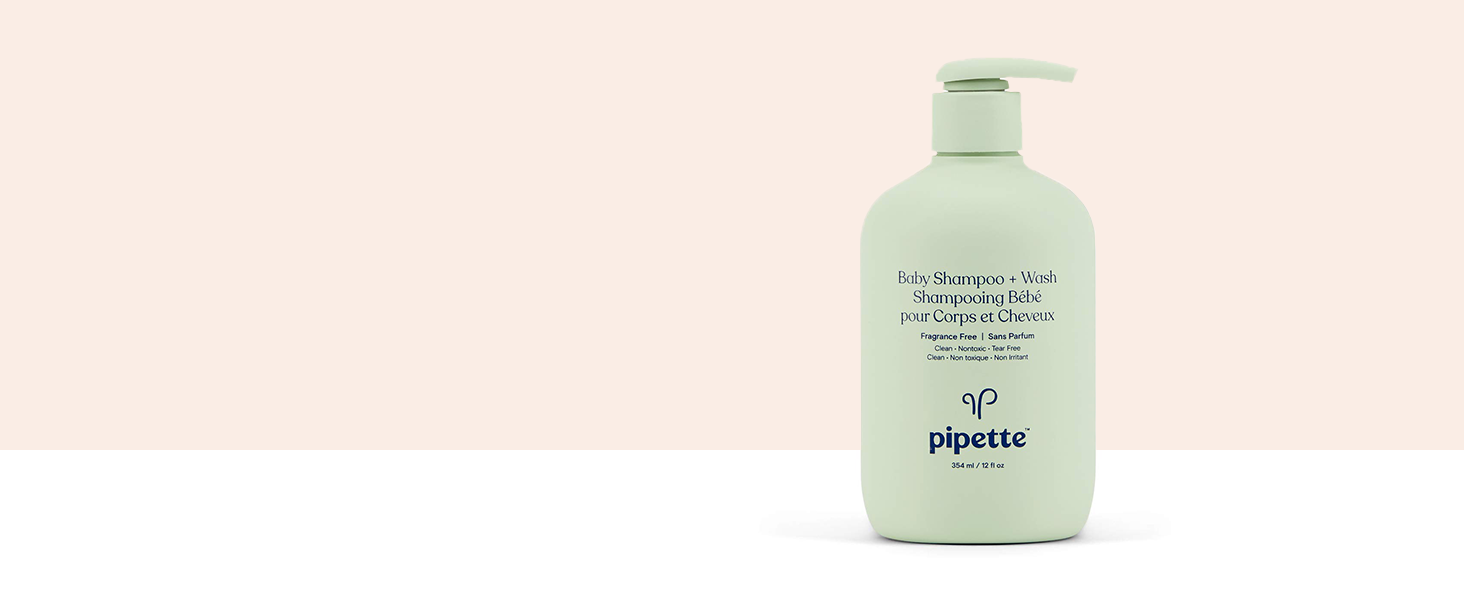 Pipette New Formula Baby Shampoo + Wash, 100% Plant-Derived Squalane and Free Synthetic Fragrances