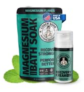 Coach Soak Recovery Bath Soak and Magnesium Lotion with MSM Eucalyptus Tea Tree Bundle (Cooling P...