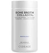 Codeage Organic Bone Broth Collagen Capsules Grass Fed - Pasture Raised Chicken Bone Broth Collag...