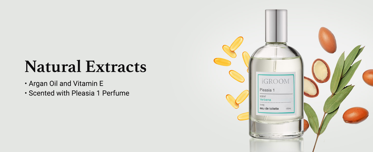iGroom Argan Oil + Vitamin E dog shampoo is scented with iGroom Pleasia 1 dog perfume.