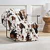 Cozy Bliss Cow Print Faux Fur Throw Blanket, Animal Printed Blankets Super Soft Warm Thick Fluffy Throws Home Decor for Couch Bed Sofa Women (Black&Brown Cow, 50x60 Inches)