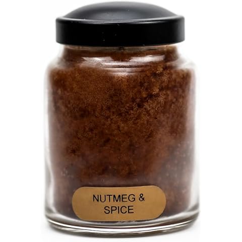 A Cheerful Giver - Nutmeg & Spice - 6oz Baby Scented Candle Jar with Lid - Keepers of The Light - 35 Hours of Burn Time, Gift for Women, Brown