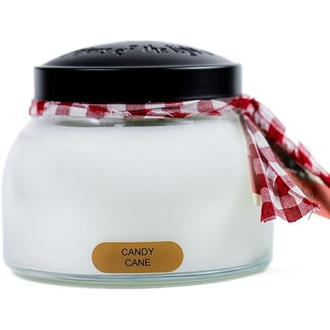 A Cheerful Giver - Candy Cane - 22oz Mama Scented Candle Jar with Lid - Keepers of The Light - 125 Hours of Burn Time, Gift for Women, Red