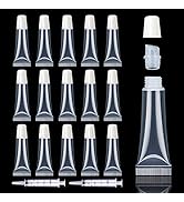 AMORIX 50PCS 10ml Lip Gloss Tubes Clear Empty Lip Balm Containers with White Cap Refillable Soft ...