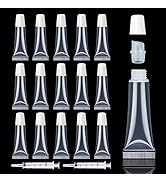 AMORIX 50PCS 10ml Lip Gloss Tubes Clear Empty Lip Balm Containers with White Cap Refillable Soft ...