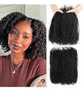 Human Kinkyhair for Twist 10 Inch 2 Bulks Natural Black Afro Kinkys Bulk Human Hair for Dreadlock...