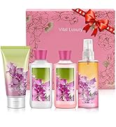 Pea Flower Bath & Body Kit, 3 Fl Oz, Ideal Skincare Gift Home Spa Set, Includes Body Lotion, Show...