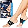 Copper Compression Arch Support - 2 Pain Relief Foot Care Brace Sleeves for Plantar Fasciitis, Heel Spurs - Wide & Narrow Feet - Flat Feet & Fallen Arches, High Arch - One Size - 1 Pair Black