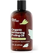 Plant Therapy Organic Whitening Pulling Oil 8 oz Peppermint & Clove, Naturally Whitens Teeth, Fre...