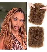 Afro Kinkys Bulk Human Hair 4C Afro Kinky Curly Bulk Human Hair Honey Brown Natural A fro Bulk fo...