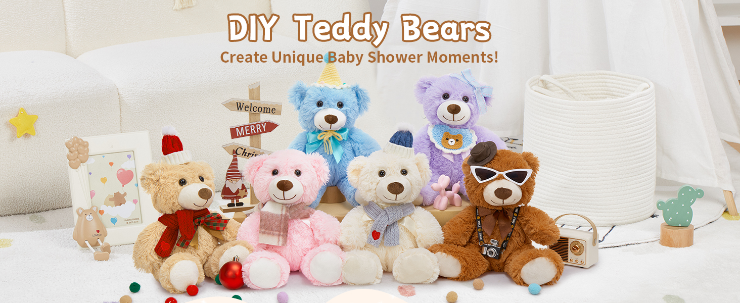 MorisMos teddy bear baby shower decoration kids party favors 