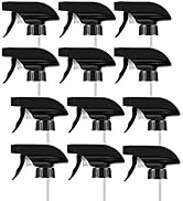 AMORIX 12PCS Spray Bottle Nozzle Trigger Sprayer Black Spray Top - Heavy Duty Replacement Nozzle ...
