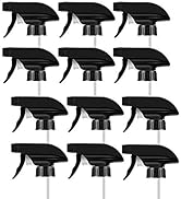 AMORIX 12PCS Spray Bottle Nozzle Trigger Sprayer Black Spray Top - Heavy Duty Replacement Nozzle ...