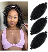 Springy Afro Twist Hair 12 Inch Marley Twist Braiding Hair 3 Packs Afro Twist Hair Pre-Separated ...