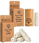 Gaia Guy Silk Dental Floss Bundle | Unflavored Natural Silk | 6 spools x 33yds Refill & Reusable ...