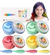 4 Colors Temporary Hair Color Wax for Kids, Blue Green Red Gold Hair Styling Mud, Washable Style ...