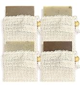 Age of Sage Natural Soap Bar w/Sisal Bag, 4pk Mixed Vegan Artisan Soap Set w/Essential Oil for Me...
