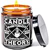 Candle Theory Warm Tobacco Scented Candle for Men 7.6 Ounce, Crackling Woodwick Manly Gift Home Bedroom