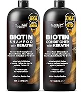 SOULSPA PURE Biotin Shampoo and Conditioner Set with Keratin - Advanced Anti-Thinning, Hair Growt...