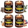 Winter Candles Set | 4 Pack Holiday Scented Candles - Cozy Winter Soy Candle Scents of Warm Cashmere/Firewood/Cedar & Fir/Salted Caramel - Christmas Candle Gifts for Women Men, Holiday Home Décor
