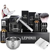 Shaving Kit for Men, Include Safety Razor, Sandalwood Shaving Cream, Mens Aftershave, Pre Shave O...