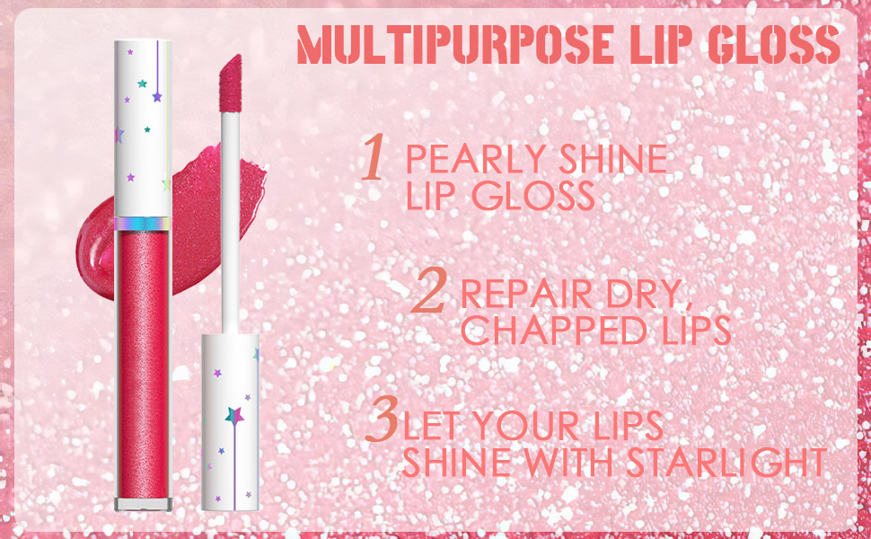 evpct 1Pcs Ruby Red Pearlescent Shimmer Lip Gloss, Long Lasting glitter Liquid Lipstick Lip 