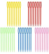 300 Pieces Plastic Sewing Needles with Big Eye Safety Plastic Lacing Needles 3.54 Inch Craft Lear...