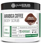pureSCRUBS Premium Organic Arabica Coffee Body Scrub Set - PEPPERMINT BLEND 16oz Anti Cellulite S...
